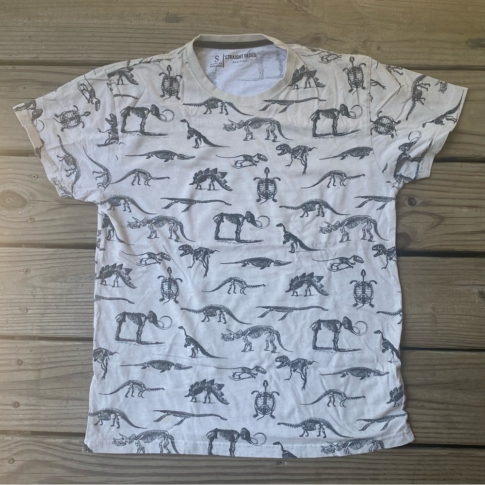 Straight Faded Dinosaur Skeleton T-Shirt